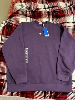 adidas Purple Trefoil Crewneck Sweatshirt